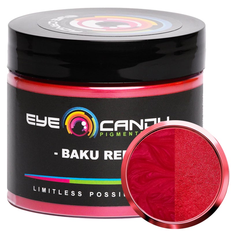 Eye Candy Pigments Premium Red Mica Powder - Baku Red (50gr) - for Epoxy, Resin, Soap, Paint, Woodworking, Acrylic Pouring, Bath Bombs, Fishing Lures - DIY Arts and Crafts Additive - Image 1
